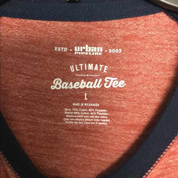 2 Urban Pipeline L Baseball Jersey Shirt Green Red - Picture 3 of 7